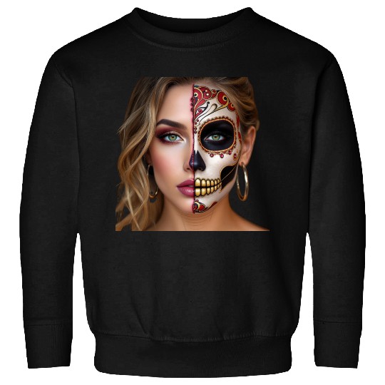 Intricate Sugar Skull Face Art Sweatshirts