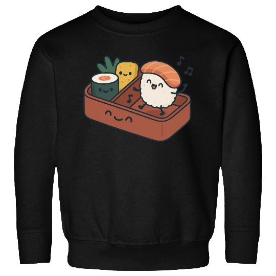 Kawaii Sushi Dancing Illustration Sweatshirts
