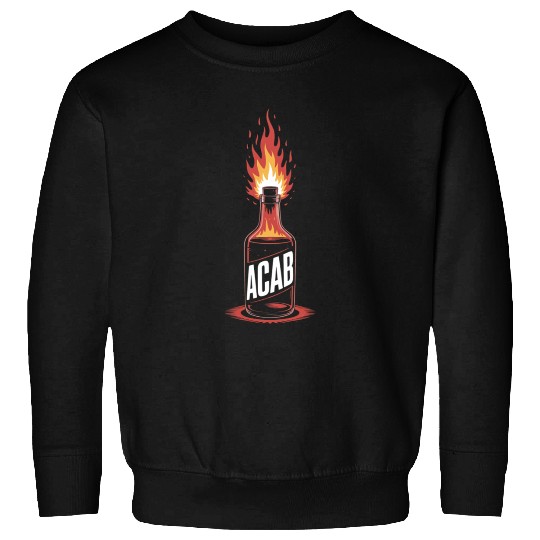 Fiery ACAB Bottle Illustration Sweatshirts