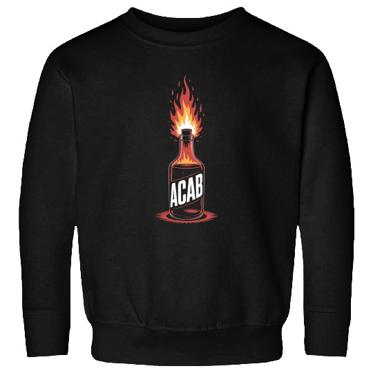 Fiery ACAB Bottle Illustration Sweatshirts