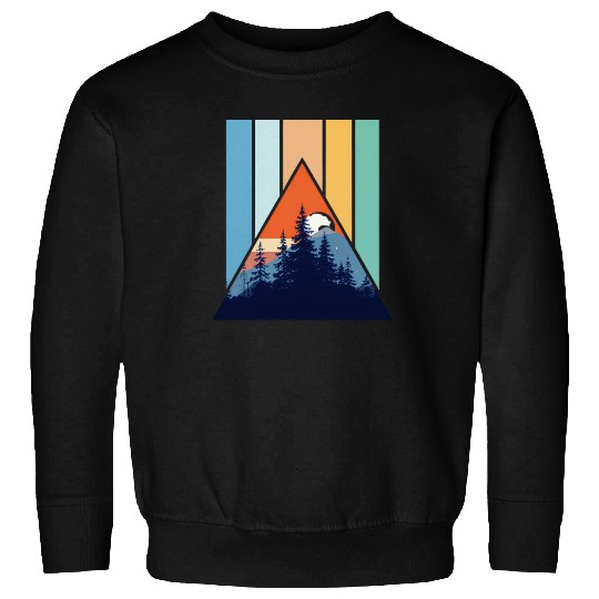Geometric Mountain Forest Sunset Sweatshirts