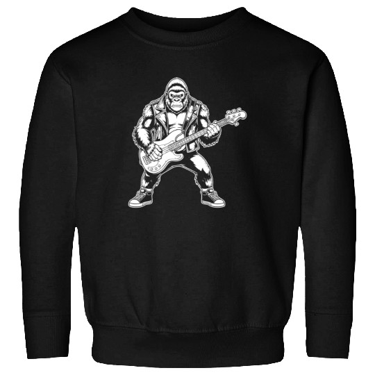 Bigfoot playing Bass Guitar Funny Sasquatch Gift Sweatshirts