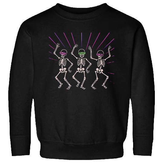 Neon Skeleton Dance Illustration Sweatshirts