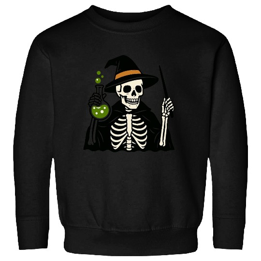 Magical Skeleton Wizard Illustration Sweatshirts