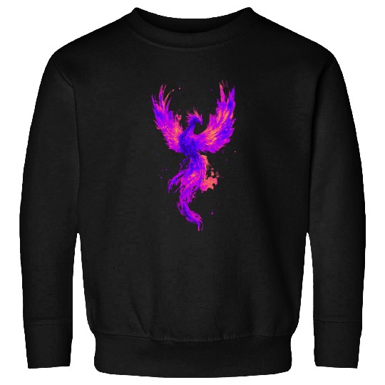 Vibrant Phoenix Illustration for Apparel Sweatshirts