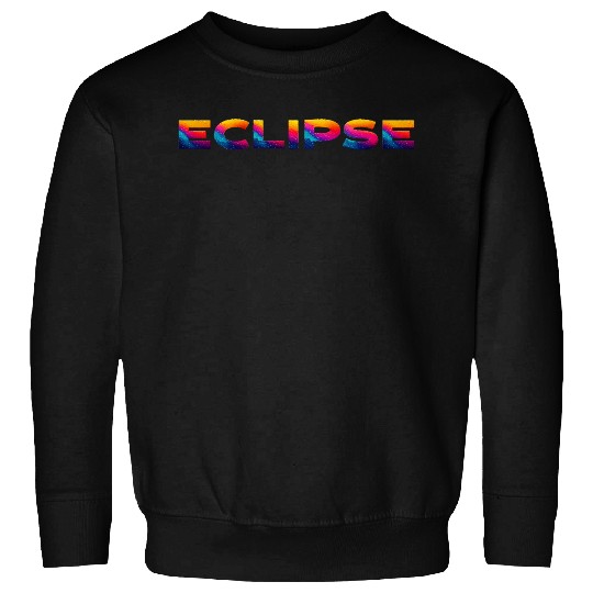Galaxy Rainbow Eclipse Text Design Sweatshirts