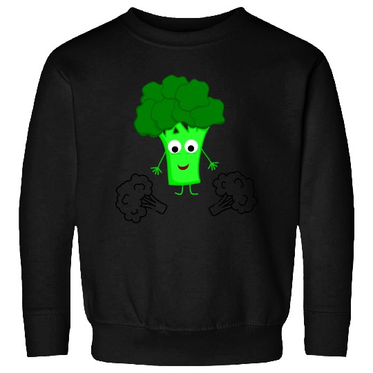 Whimsical Broccoli Character Design Sweatshirts