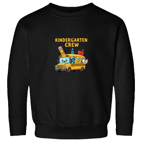Kindergarten Crew School Bus Illustration Sweatshirts