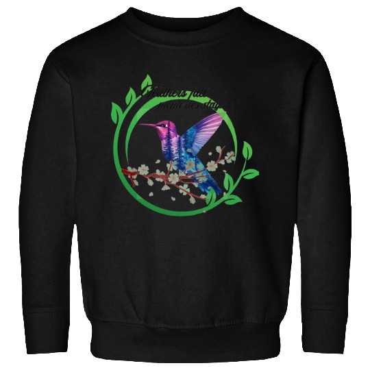 Vibrant Hummingbird and Blossoms Design Sweatshirts