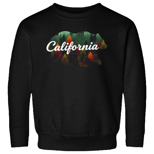 California Bear Forest Scene Sweatshirts