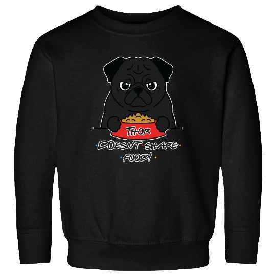Grumpy Pug with Food Bowl Sweatshirts