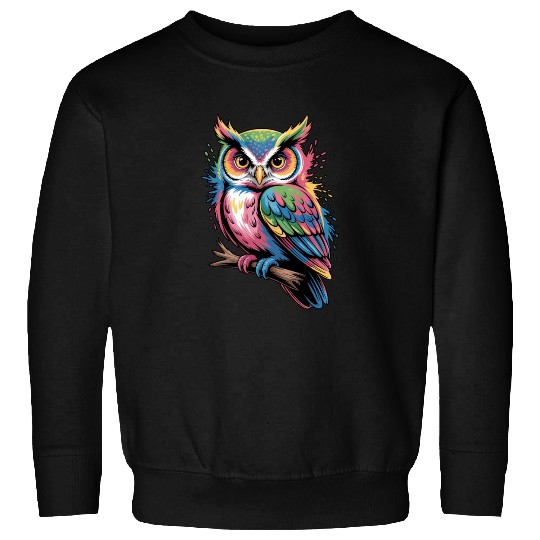 Colorful Owl With Colorful Details Sweatshirts