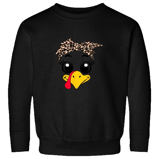 Leopard Print Headscarf Duck Face Sweatshirts