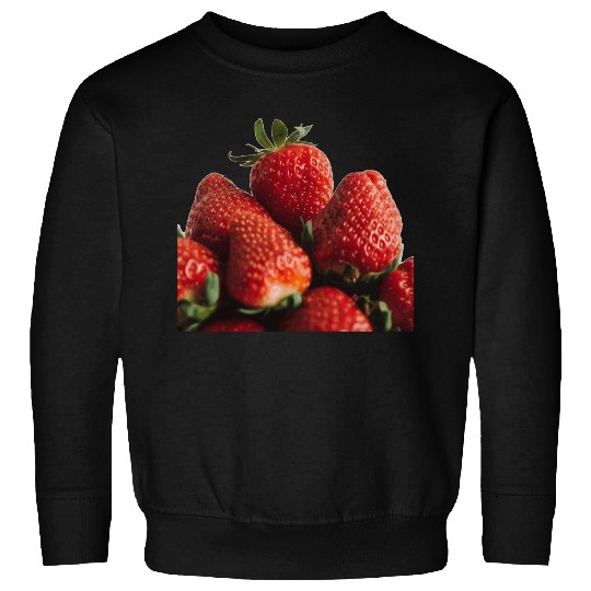 Vivid Strawberry Cluster Print Sweatshirts
