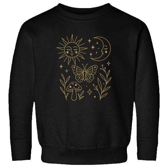 Ethereal Nature Moon and Sun Illustration Sweatshirts