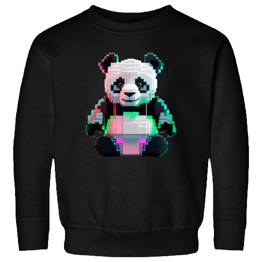 Pixel Art Cyber Panda Toy Sweatshirts