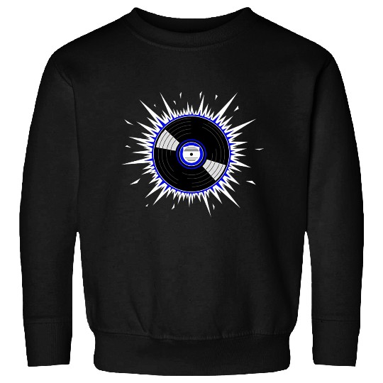Vinyl Record Starburst Design Sweatshirts