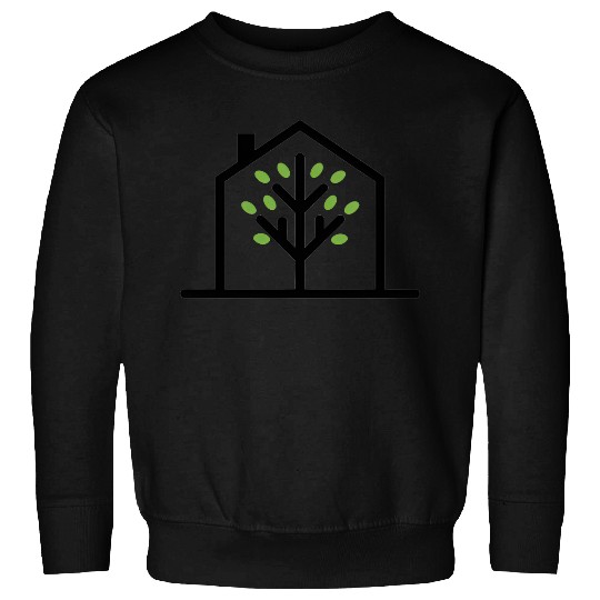 Eco-Friendly Tree Inside House Outline Sweatshirts