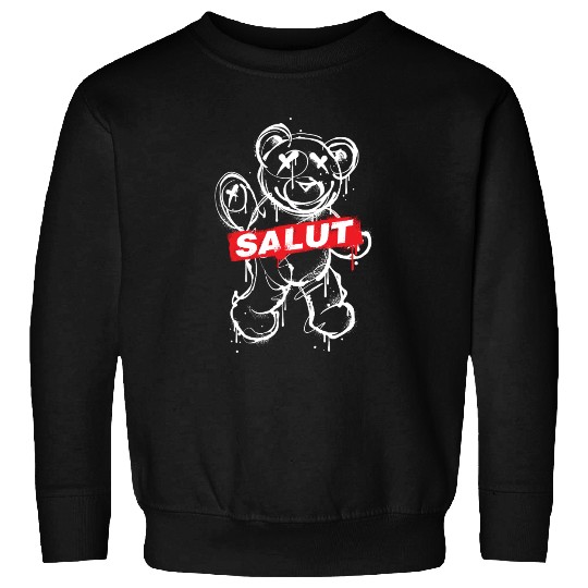 Graffiti Style Bear with Salut Message Sweatshirts
