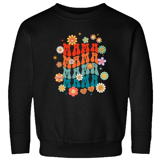 Retro Flower Smile Typography Design Sweatshirts