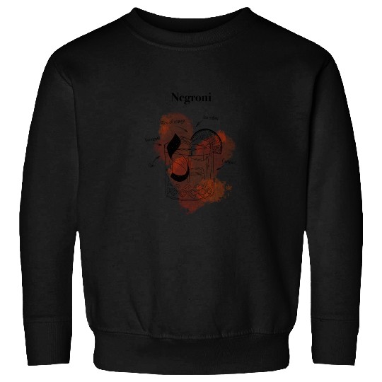 Negroni Cocktail Illustration Classic Hand-Drawn Sweatshirts