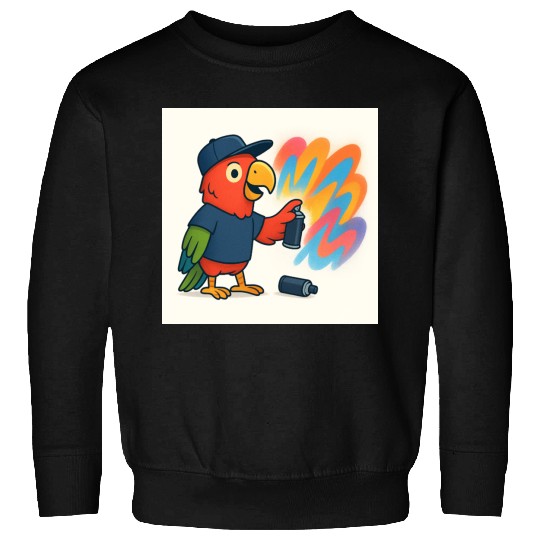 Colorful Graffiti Parrot Illustration Sweatshirts