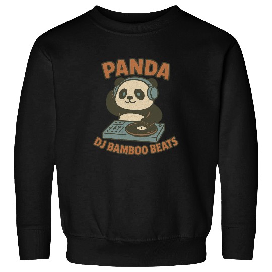 Panda DJ Bamboo Beats Illustration Sweatshirts