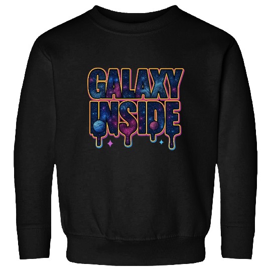 Galaxy Inside Cosmic Typography Sweatshirts