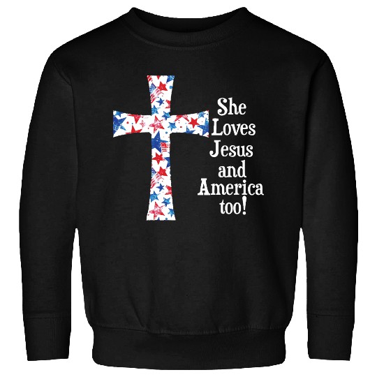 Patriotic Jesus Cross Design Sweatshirts