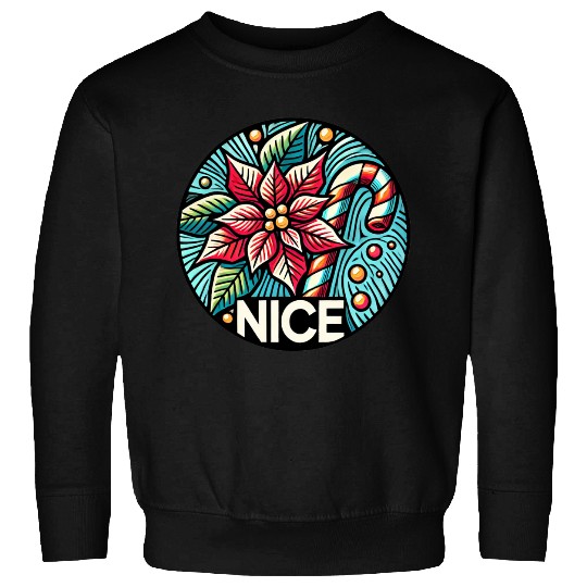 Festive Poinsettia Holiday Patch Sweatshirts