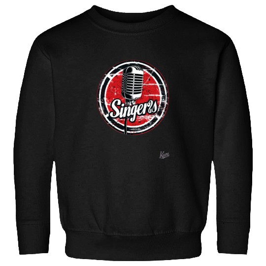 Vintage Microphone Singers Emblem Sweatshirts