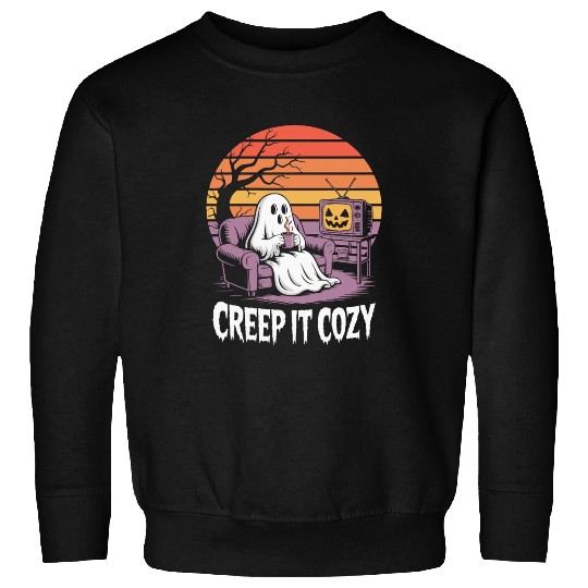Creep It Cozy Funny Ghost Vintage Halloween Sweatshirts