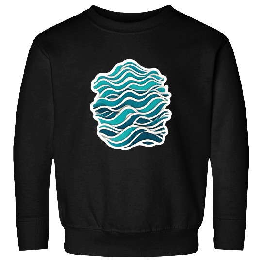 Abstract Ocean Wave Pattern Sweatshirts