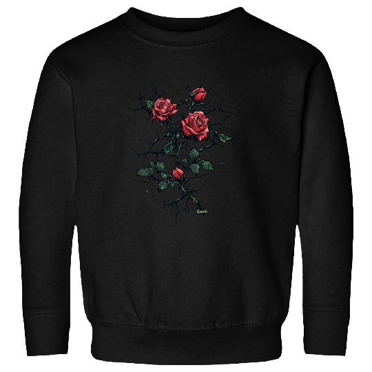 Dark Rose Thorns Artistic Design Sweatshirts