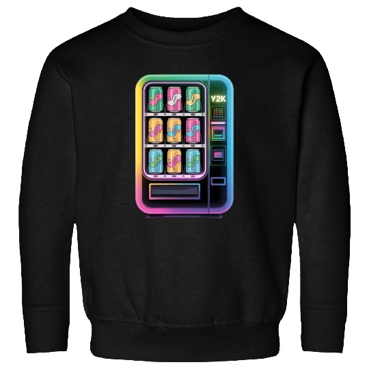 Y2K Cyber Vending Machine with Iridescent Drinks Sweatshirts