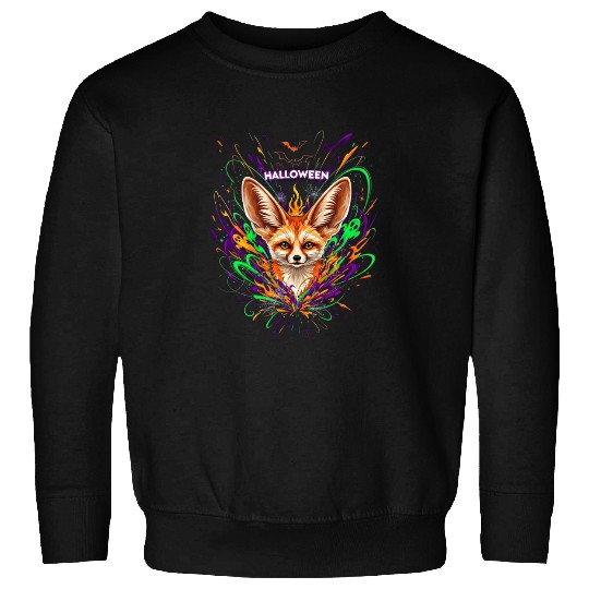 Halloween Fox with Psychedelic Fireworks Sweatshirts