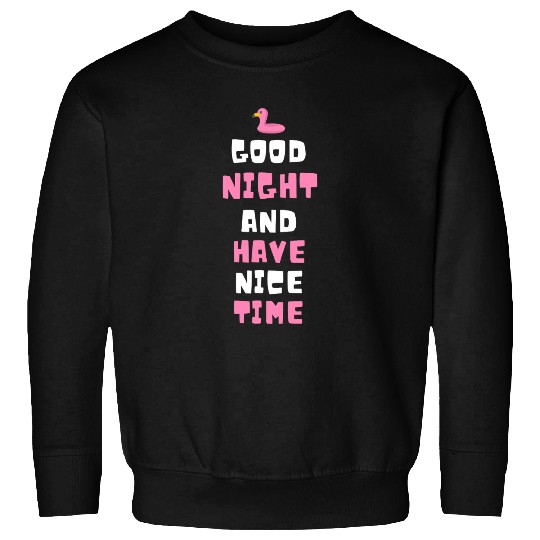 Whimsical Pink Flamingo Night Message Sweatshirts