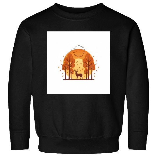 Autumn Sunset Forest Scene Sweatshirts