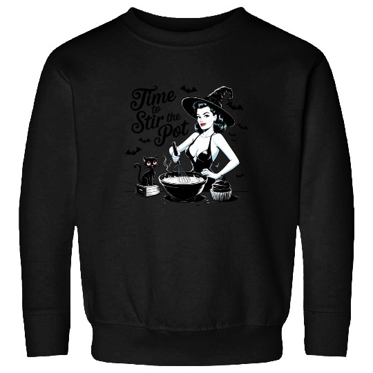 Witch Pin-Up Retro Baking Halloween Vintage  Sweatshirts