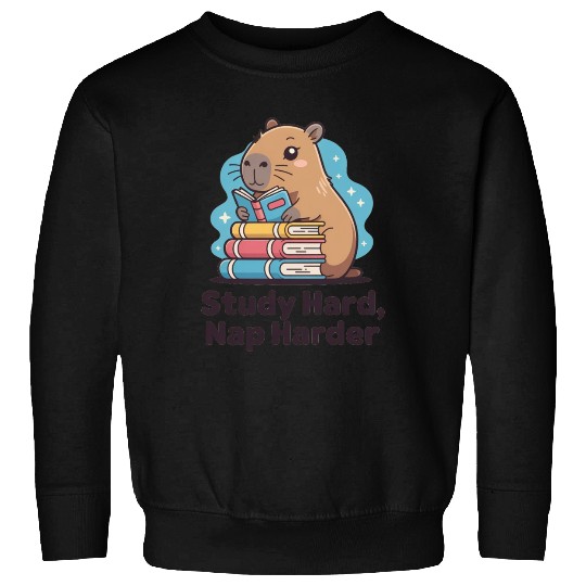 Cute Hamster Reading with Books Sweatshirts