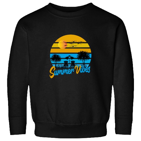 Tropical Summer Vibes Sunset Scene Sweatshirts
