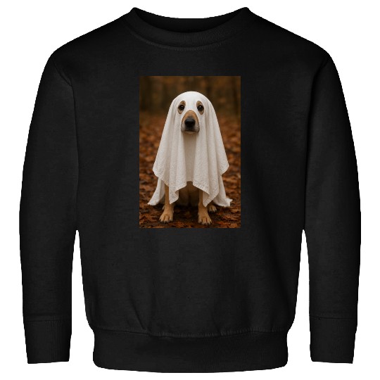 Autumn Forest Ghost Dog Tapestry Sweatshirts