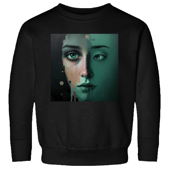 Digital Abstract Female Portrait Sweatshirts