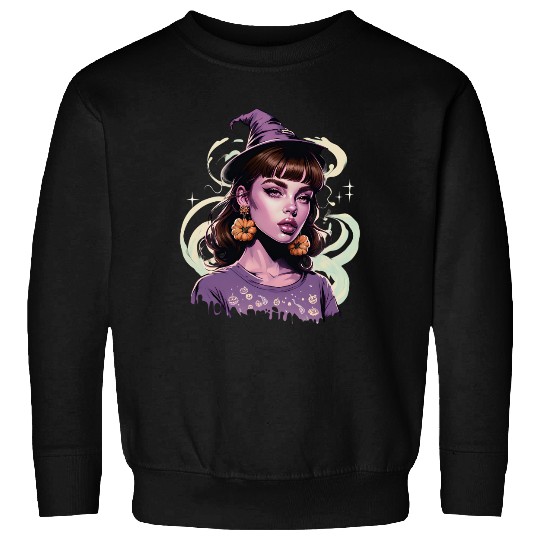Enchanting Witch Portrait Design Sweatshirts