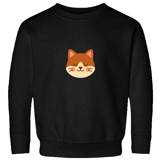 Minimal Cat Face – Cute Kitty Sweatshirts