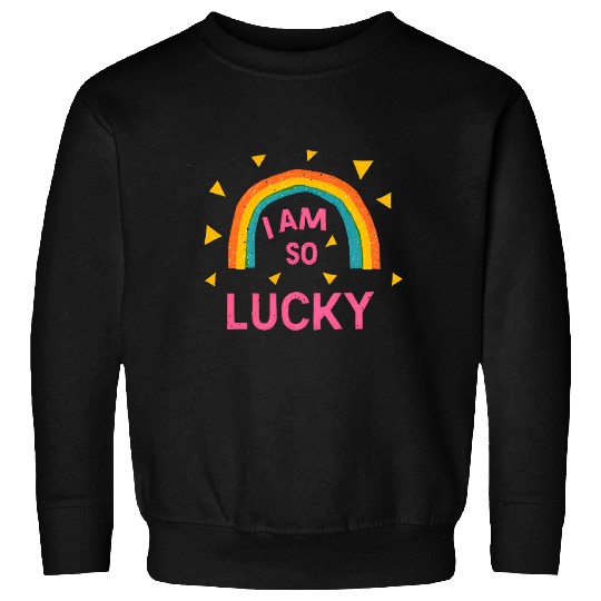 Colorful Lucky Rainbow Affirmation Design Sweatshirts