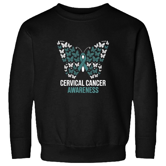 Cervical Cancer Awareness Butterfly Design Sweatshirts