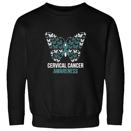 Cervical Cancer Awareness Butterfly Design Sweatshirts