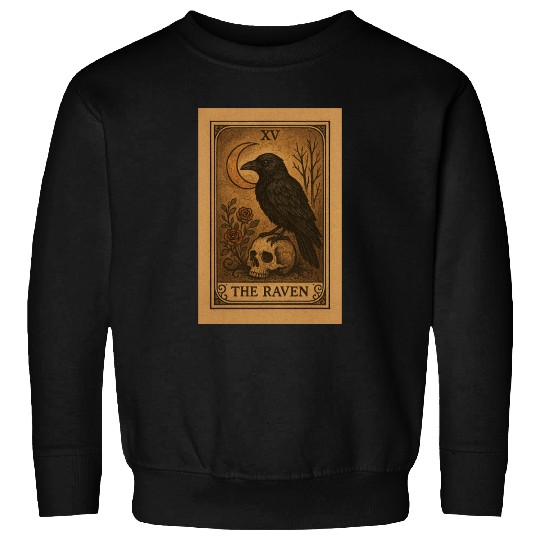 Gothic Raven Tarot Card Design Sweatshirts