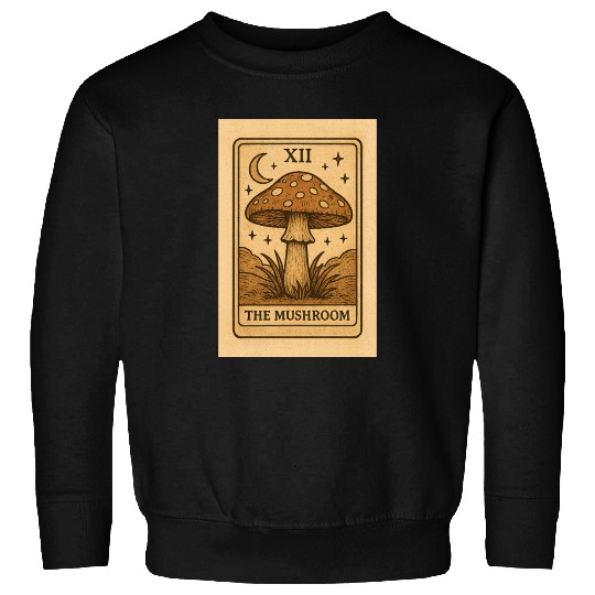 Mystic Mushroom Tarot Card Design Sweatshirts